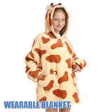 Funki Buys | Oodies | Unisex Soft Animal Print Hoodie Blanket