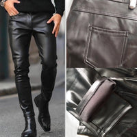 Funki Buys | Pants | Men's Faux Leather Fashion Biker Pants