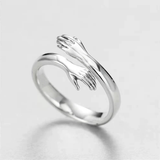 Funki Buys | Rings | Hug Ring | Adjustable Silver Plated Unisex Ring