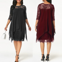 Funki Buys | Dresses | Women's Plus Size Semi Sheer Midi Evening Dress