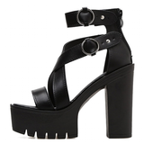 Funki Buys | Shoes | Women's Gothic Chunky Platform Sandal | Gladiator