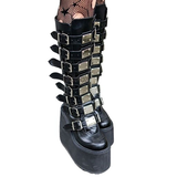 Funki Buys | Boots | Women's High Platform Buckle Boots | Wedges