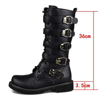 Funki Buys | Boots | Men's Gothic Punk Buckle Strap Biker Boots