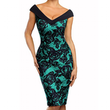 Funki Buys | Dresses | Women's Floral Cocktail Pencil Dress | Slim Fit