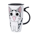Funki Buys | Mugs | Large 20oz Ceramic Cat Mug + Spoon Lid