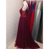 Funki Buys | Dresses | Women's Long Prom Dress | Chiffon Tulle Crystal