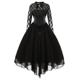 Funki Buys | Dresses | Women's Gothic Punk Lace Sleeves Party Dress