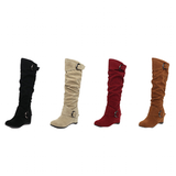 Funki Buys | Boots | Women's Mid Calf Long Boots | Wedge High Heel