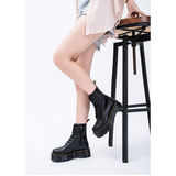 Funki Buys | Boots | Women's Men's Genuine Leather High-Top Zipper Boots