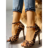 Funki Buys | Shoes | Women's Leopard Print High Heel Sandal | Stiletto