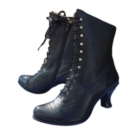 Funki Buys | Boots | Women's Gothic Steampunk Victorian Lace Up Boots