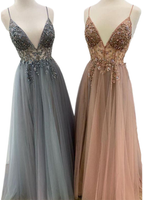 Funki Buys | Dresses | Women's Sequin Evening Dress | High Split Tulle