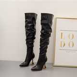 Funki Buys | Boots | Women's Over The Knee  Faux Leather Boots | Spool