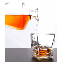 Funki Buys | Glasses | Whisky Glass Set | 4 Pcs Square, 9oz Glass Gift