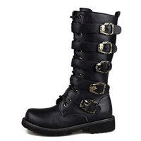 Funki Buys | Boots | Men's Gothic Punk Buckle Strap Biker Boots