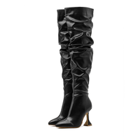 Funki Buys | Boots | Women's Over The Knee  Faux Leather Boots | Spool