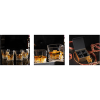 Funki Buys | Glasses | Whisky Glass Set | 4 Pcs Square, 9oz Set