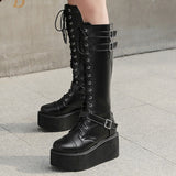 Funki Buys | Boots | Women's Punk Gothic Platform Wedge Boot