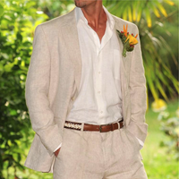 Funki Buys | Suits | Men's 2 Piece Linen Suit for Beach Wedding | Tux