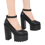 Funki Buys | Shoes | Women's Lolita Chunky Heel Platforms | Mary Janes