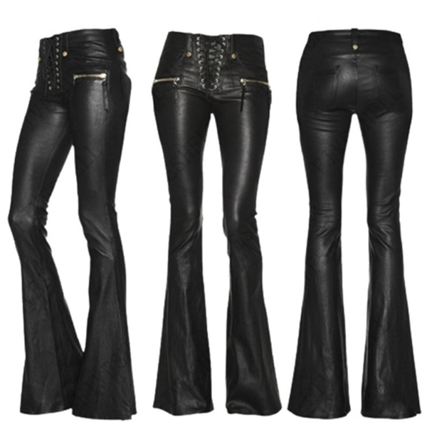 Funki Buys | Pants | Women's Faux Leather Pants | Elegant Chic Vintage