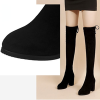 Funki Buys | Boots | Women's Thigh High Boots | Block Heel 4|6|8cm