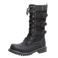 Funki Buys | Boots | Men's Gothic Motorcycle Mid-Calf Boots