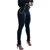 Funki Buys | Pants | Women's High Waist Slim Fit Buckled Zipper Pants