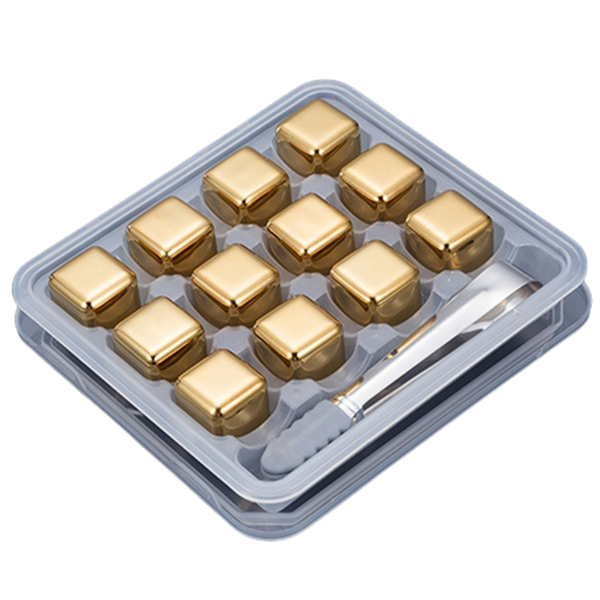 Funki Buys | Whisky Stones | Gold Stainless Steel Reusable Ice Cubes