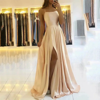 Funki Buys | Dresses | Women's Long Satin Evening Dress | Backless