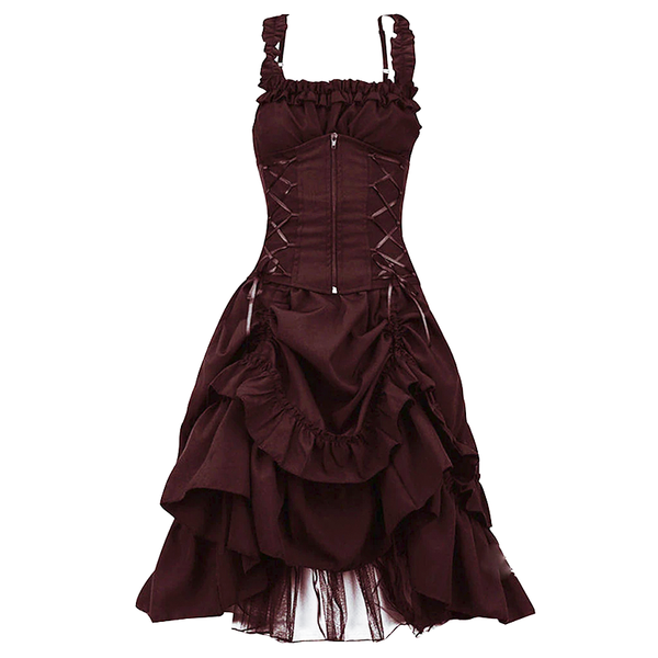 Women's Steampunk Corset Dress Layered Sleeveless Vintage Y2K Long Gothic Dress  Victorian Princess Cosplay Costumes : : Clothing, Shoes &  Accessories
