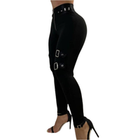 Funki Buys | Pants | Women's High Waist Slim Fit Buckled Zipper Pants