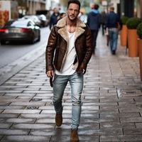 Funki Buys | Jackets | Men's Faux Leather Faux Fur Bomber Jacket