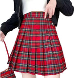 Funki Buys | Skirts | Women's High Waist Punk Style Pleated Skirt