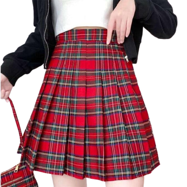 Funki Buys | Skirts | Women's High Waist Gothic Punk Style Pleated Skirt | Goth Skirt