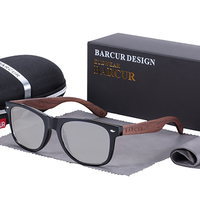 Funki Buys | Sunglasses | Unisex Black Walnut Wood Sunglasses