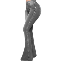 Funki Buys | Pants | Women's Vintage Wide Flare Jeans | Butt Lift