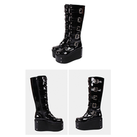 Funki Buys | Boots | Women's Platform Buckle Boots | Studded Wedges