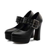 Funki Buys | Shoes | Women's Rivet Strap Platform Mary Janes
