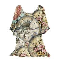 Funki Buys | Shirts | Women's Flower Print Blouse | Floral Tunic 5XL