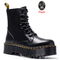 Funki Buys | Boots | Women's Men's Genuine Leather High-Top Zipper Boots