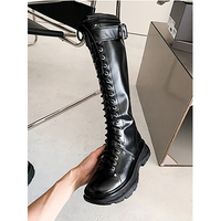 Funki Buys | Boots | Women's Knee High Lace Up Boots | PU Leather |
