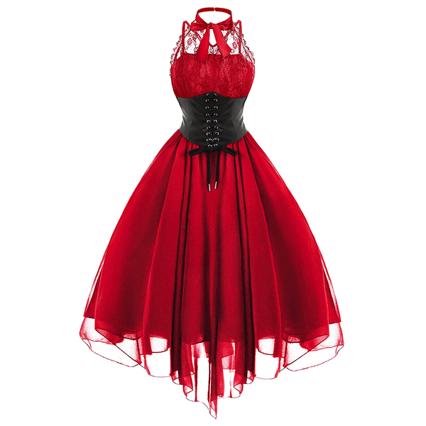 Funki Buys | Dresses | Women's Gothic Punk Lace Party Dress Funki Buys | Dresses | Women's Gothic Punk Lace Party Dress