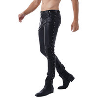 Funki Buys | Pants | Men's Skinny Faux Leather Pants | Slim Trousers
