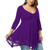 Funki Buys | Shirts | Women's Plus Size Lace Patchwork Tunic Top