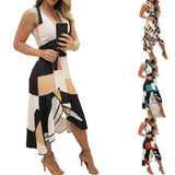 Funki Buys | Dresses | Women's Summer Print Party Dress | Ruffled Hem