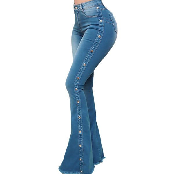 JDEFEG Womens Tall Pants Women's Vintage Flare Jeans Pants Bell Bottom High  Waisted Fitted Slight Destroyed Retro Wide Leg Denim Pants Jean Trousers  Women Jean Lace Jacket Denim Blue Xl 