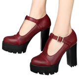 Funki Buys | Shoes | Women's Platform T Strap Pumps | Mary Janes Shoes