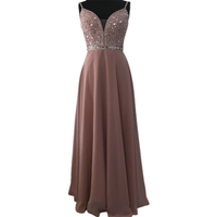 Funki Buys | Dresses | Women's Long Backless Beaded Evening Dress | Chiffon