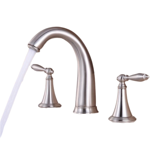 Funki Buys | Faucets | Luxury Brushed Nickel 3 Pcs Bathtub Faucet Set
